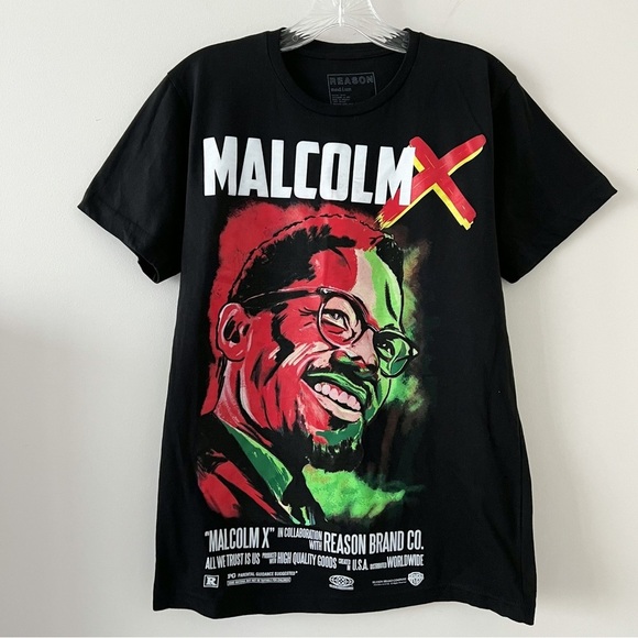 Malcom X Portrait Graphic Short Sleeve T-Shirt Men’s Size M - Picture 2 of 4